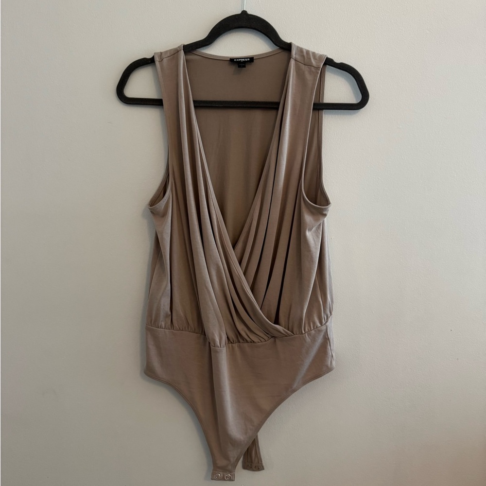 Elegant Tan Drape Top